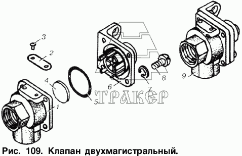 Клапан двухмагистральный маз